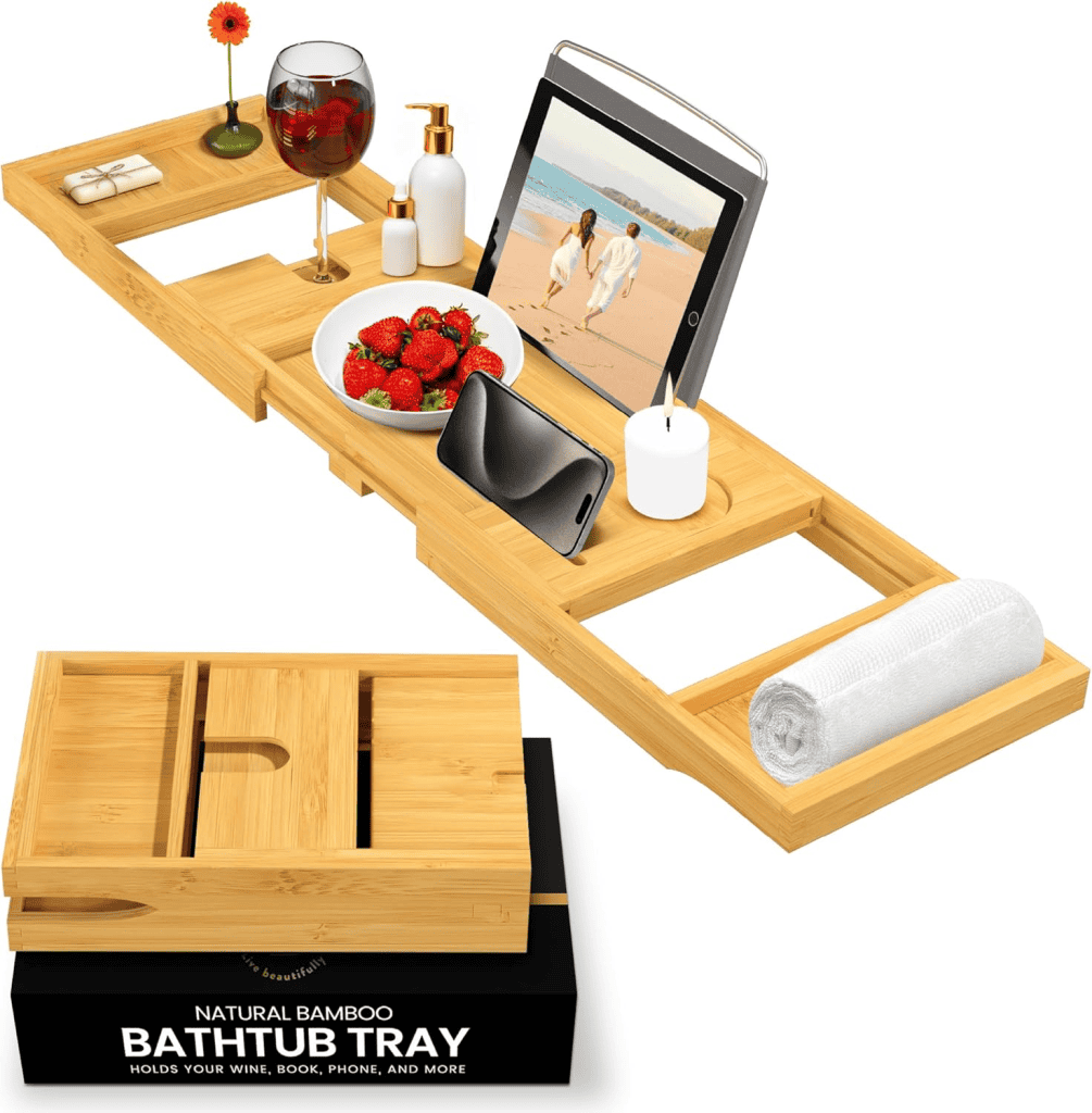 Bamboo bath tray